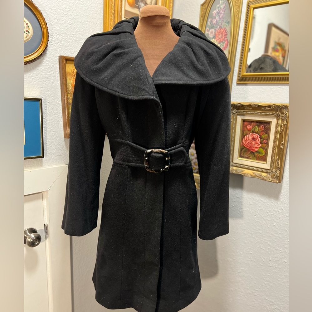 Apt 9 wide collar long wool coat